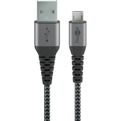 Obrázek produktu pro goobay Kabel micro-USB textil gy/sr 1,0m 49282 - Goobay 49282 - (PC Zubehoer / Kabel / Adaptér)