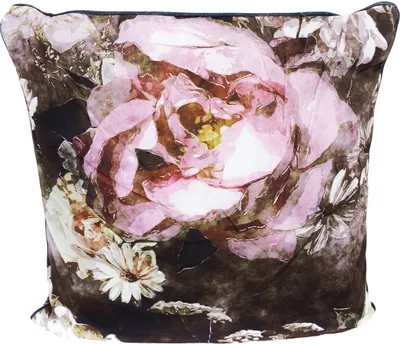 Produktbild von Couchkissen samt 45 x 45 cm mit Blumenmuster und Reißverschluss