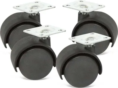 Produktbild von 4 x Lenkrollen Ø 40mm mit Befestigungsplatte 25 kg