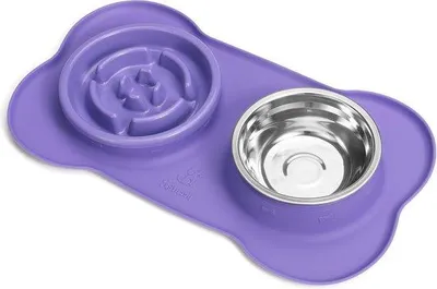 Produktbild von Langsamer Fressnapf 3in1 Set Silikon Anti-Rutsch für Hunde und Katzen