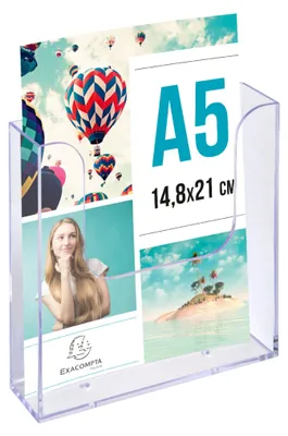 Produktbild von Exacompta Wandprospekthalter A5 vertikal Exacryl Kristall 26mm Fülltiefe
