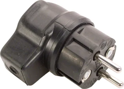 Produktbild von Dönges SCHUKO-Vollgummi-Winkelstecker, IP44, schwarz (SCHUKO®)