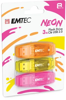 Produktbild von EMTEC USB-Stick 2.0 C410, Flash-Laufwerk, 8 GB, Lesegeschwindigkeit 5 MB/S, Schr