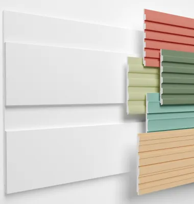 Produktbild von HEXIMO Lamellenwand (0.46 m²) aus XPS - Lamellen Wandpaneele Lamellenverkleidung Akustikpaneele weiß (1 Paneel, HLM-1-05 weiß) zum streichen Wohnzimmer Styropor