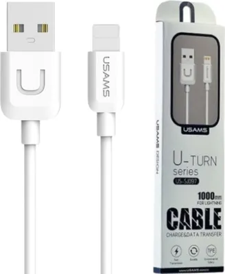 Obrázok produktu pre Usams U-Turn Lightning Kábel 1M Biely/Biely 2A Ipusbxd02 (Us-Sj097)