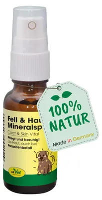 Produktbild von cdVet Fell & Haut Mineralspray 20 ml, Hund, Haut und Pfote, Spray, 20 ml, Tropfflasche, Aloe Vera