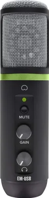 Produktbild von Mackie EM-USB, Bühnen-/Auftrittsmikrofon, -32 dB, 30 - 18000 Hz, 130 dB, Kardioide, Verflüssiger