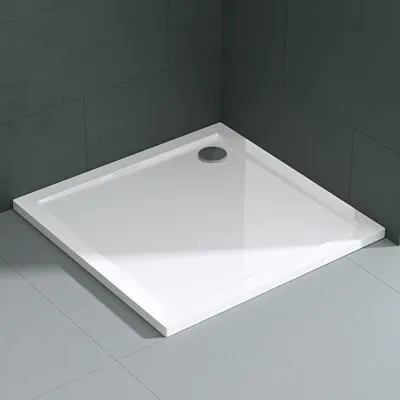 Produktbild von Mai & Mai Duschwanne Duschtasse Faro in weiß inkl. Ablaufgarnitur 02, Form: Quadratisch, BTH: 90x90x4cm