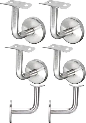 Image de Support de rampe robuste en acier et bois, 6 pièces