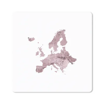 Produktbild von MuchoWow® Mauspad Mousepad Karten - Europa - Aquarell - Lila 30x30 cm - Mousepads - Maus Mat - Pad - Mausunterlage - Gaming