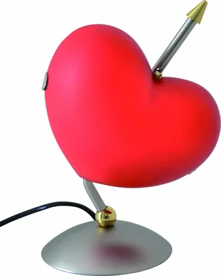 Produktbild von Näve Leuchten Tischleuchte Herz mit E14 Tischleuchte Herz mit E14 Tischleuchten - Glastischleuchte "Herz", Tischlampe aus Metall und Glas in rot, 23 cm hoch, 18 cm breit, E14-Fassung – Schnurschalter