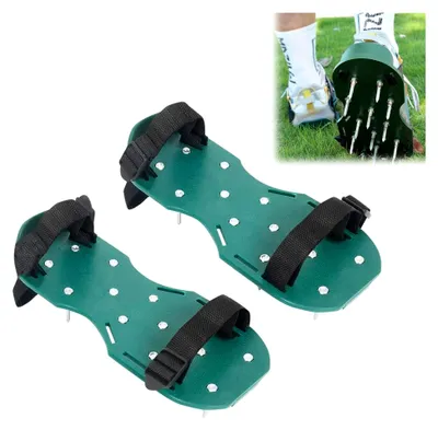 Produktbild von Rasenbelüftungsschuhe, Gartenbelüftungssandalen, robuste Spikeschuhe für Rasenbelüftung mit Klettverschluss