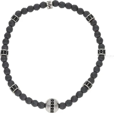 Produktbild von Mabina Armband 533729 Silber mit mattierten Hämatit und Zirkonia