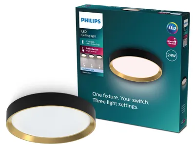 Produktbild von Philips Deckenleuchte, 24 W, LED, IP20, Schwarz