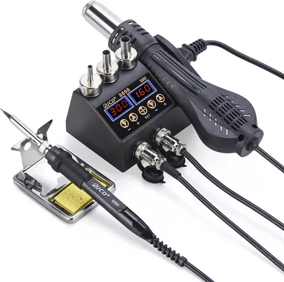 Immagine prodotto di Stazione per pistola ad aria calda 2 in 1, potenza di uscita 750 W, regolazione precisa della temperatura, 8898 KIT1, spina UE da 220 V