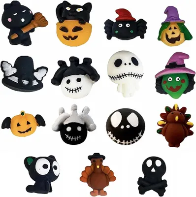 Produktbild von 15 Stück Mochi Squishy Spielzeug, Mini Mochies Squishies Fidgets, Halloween Party Gunsten & Behandlung Taschen Geschenke