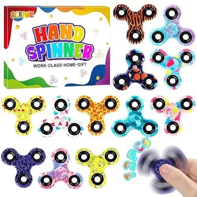 Zdjęcie produktu dla Fidget spinner zestaw 12 sztuk zabawka antystresowa dla dzieci