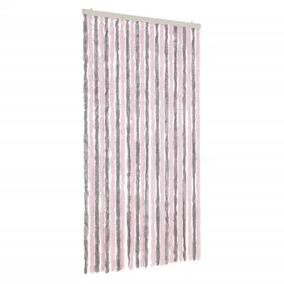 Produktbild von vidaXL Fliegenvorhang Silbergrau und Rosa 100x220 cm Chenille