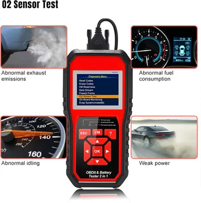 Produktbild von KONNWEI OBDII Auto-Diagnose-Code-Scanner (KW870), universeller Autobatterietester, 2-in-1-Scan-Tools