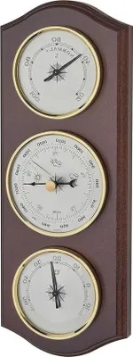 Immagine prodotto di Stazione meteorologica 20.1000.03 - Barometro, termometro, igrometro - Legno massiccio color noce - (L)105 x (L)40 x (H)275 mm