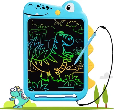 Produktbild von Fullware LCD Schreibtafel Kinder, 10 Zoll Maltafel Zaubertafel Dinosaurier Einhorn Spielzeug, Geburtstag Weihnachts Geschenke für 3 4 5 6 7 8 Jahre Jungen Mädchen