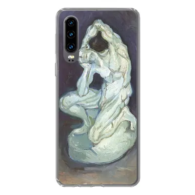 Produktbild von MuchoWow® Handyhülle Schutzhülle Hülle für Huawei P30 Gipsskulptur eines knienden Mannes - Vincent van Gogh Silikon Softcase Handy Hülle - Kartenbesitzer