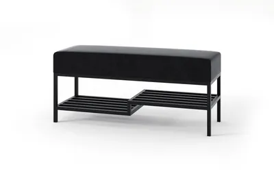 Produktbild von Design Möbel - Sitzbank 80 cm - Gepolsterte Bank mit Ablage - Loft Design - Industrial Stil - Stahlkonstruktion