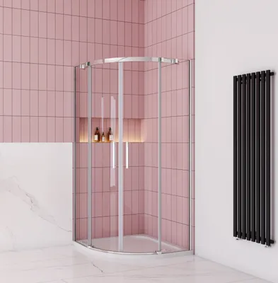 Produktbild von 90x90cm Viertelkreis Falttür Schiebetür Drehtür Rundduschen Duschabtrennung Dusche