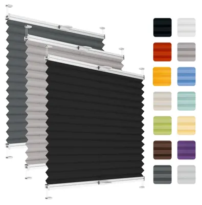 Produktbild von Plissee ohne Bohren für Fenster - Thermo Plisseerollo - Schwarz, 70 x 100 cm