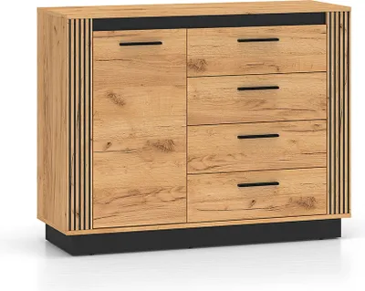 Produktbild von Buffet Solal mit 4 Schubladen und 1 Tür, Holzoptik, 115cm