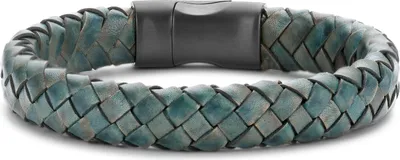 Produktbild von Frank 1967 7FB-0631 - Leren armband - heren - Gevlochten - Groen - 21cm