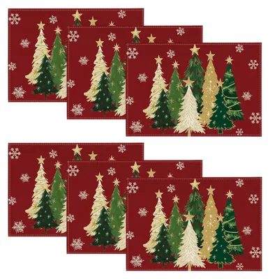 6er-Set Platzsets Weihnachtsmotive 30x45 cm waschbar