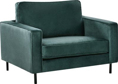 BELIANI Sessel Dunkelgrün Samt mit Schwarzem Metallgestell Sitzkissen Armlehnen Klassisch Industrie Design Wohnzimmer Schlafzimmer Flur Polstersessel