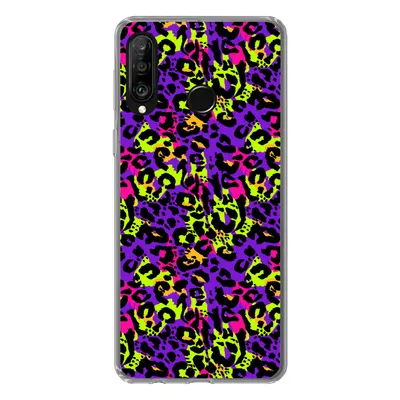 Produktbild von MuchoWow® Handyhülle Schutzhülle Hülle für Huawei P30 Lite Tiermuster - Regenbogen - Neon Silikon Softcase Handy Hülle - Handyhülle