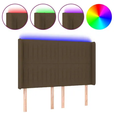 Obrázok produktu pre vidaXL LED čelná doska tmavohnedá 147x16x118/128 cm látka