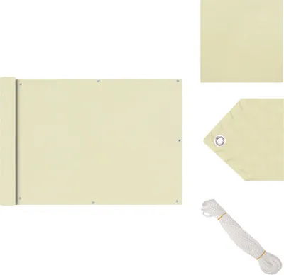 Produktbild von vidaXL Balkonsichtschutz Oxfordgewebe 75x600 cm Creme -  Sonnenschirme & Sonnenschutze