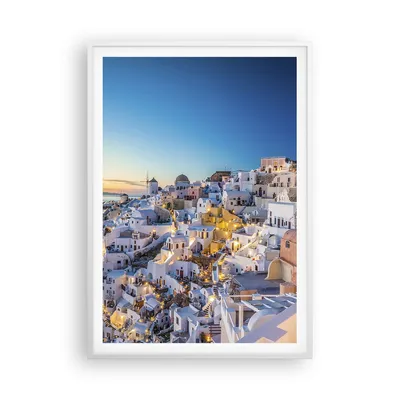 Produktbild von Gerahmtes Poster - Weißer Rahmen - Griechenland Insel Sommer - 70x100 cm - Wand Bild - Wanddeko - Wandbilder - Wandposter - Bilderrahmen - Bilder - Kunstdruck - Wandbild - P2WPA70x100-4062