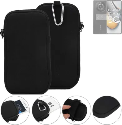 Produktbild von K-S-Trade Neopren-Hülle Handyhülle kompatibel mit Realme 11 Pro Schutzhülle Neoprenhülle Sleeve Schutz-Hülle Gürtel Tasche Case Holster