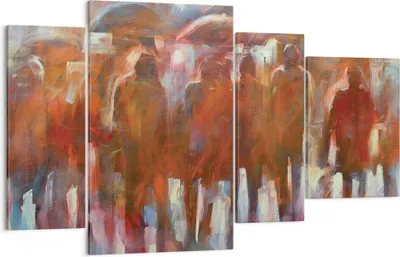 Produktbild von Bild auf Leinwand - Leinwandbild - 4 Teile - Regenschirme Menschen Handwerk - 120x70cm - Wand Bild - Wanddeko - Wandbilder - Leinwanddruck - Bilder - Wanddekoration - Leinwand bilder - DL120x70-4260