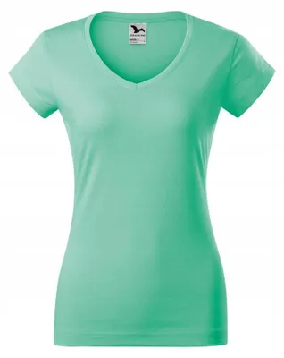 Productafbeelding van Malfini - Dames T-shirt, V-hals, aansluitend model, artikelnummer PP10151 (XL) (Petrolblauw)