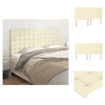 Produktbild von vidaXL Kopfteile 4 Stk. Creme 100x5x78/88 cm Kunstleder -  Kopf- & Fußenden