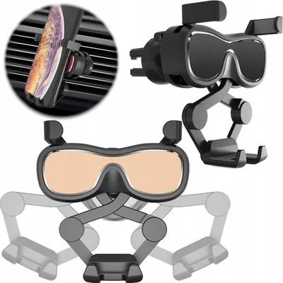 Image de Support de voiture par gravité pour Smartphone sur la grille d'aération avec rafraîchisseur d'air Noir (Yc06)