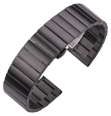 Produktbild von Uhrenarmband, langlebiger Edelstahl, Schnellverschlussfunktion, schwarz-b, 20mm