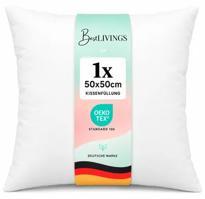 Image de Coussin de remplissage en polyester avec housse en microfibre, 50x50 cm
