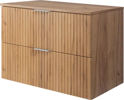 Zdjęcie produktu dla Szafka podumywalkowa, biały mat, 80 x 57 x 46 cm, srebrny uchwyt + blat
