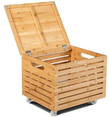 Obrázek produktu pro Úložný box z masivního bambusu HW65896NA, 41 x 35 x 35 cm, přírodní