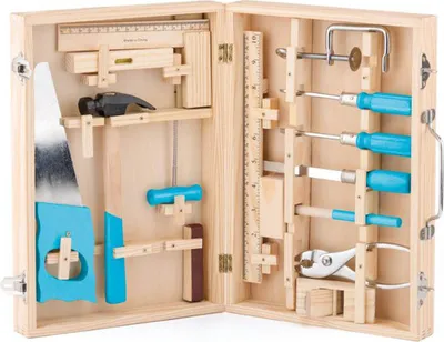 Produktbild von Holz Werkzeugkoffer für Kinder # Spielzeug Werkzeug