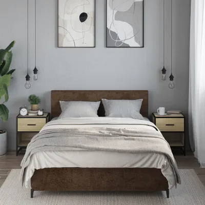 Produktbild von Möbel 2er Set Nachttisch Modernes - Nightstand/Nachtschrank für Schlafzimmer - Sonoma-Eiche 40x31x50 cm Holzwerkstoff Top8861122