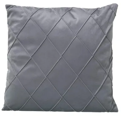Polyester-Kissen mit Reißverschluss, rautengrau, 45x45 cm