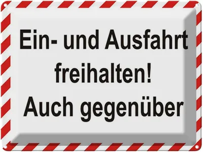 Produktbild von vianmo Blechschild 30x40 cm Parken Ein-und Ausfahrt freihalten Warnschild Hinweisschild Sicherheit Vorsicht